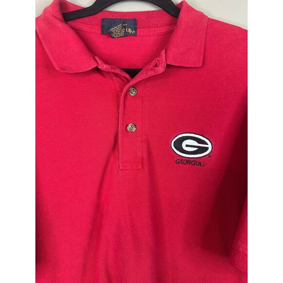 Antigua Men’s Georgia Collared Short Sleeve Button Up Red UGA Polo Size Medium - Picture 6 of 6